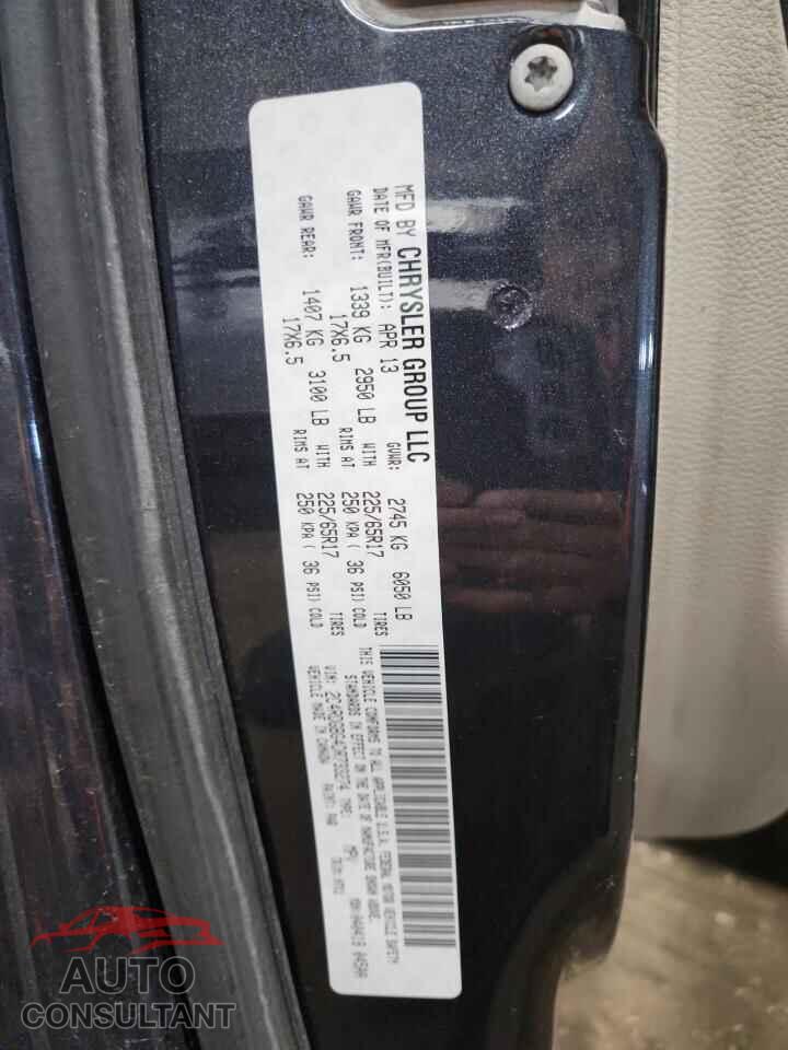 DODGE CARAVAN 2013 - 2C4RDGBG4DR733274