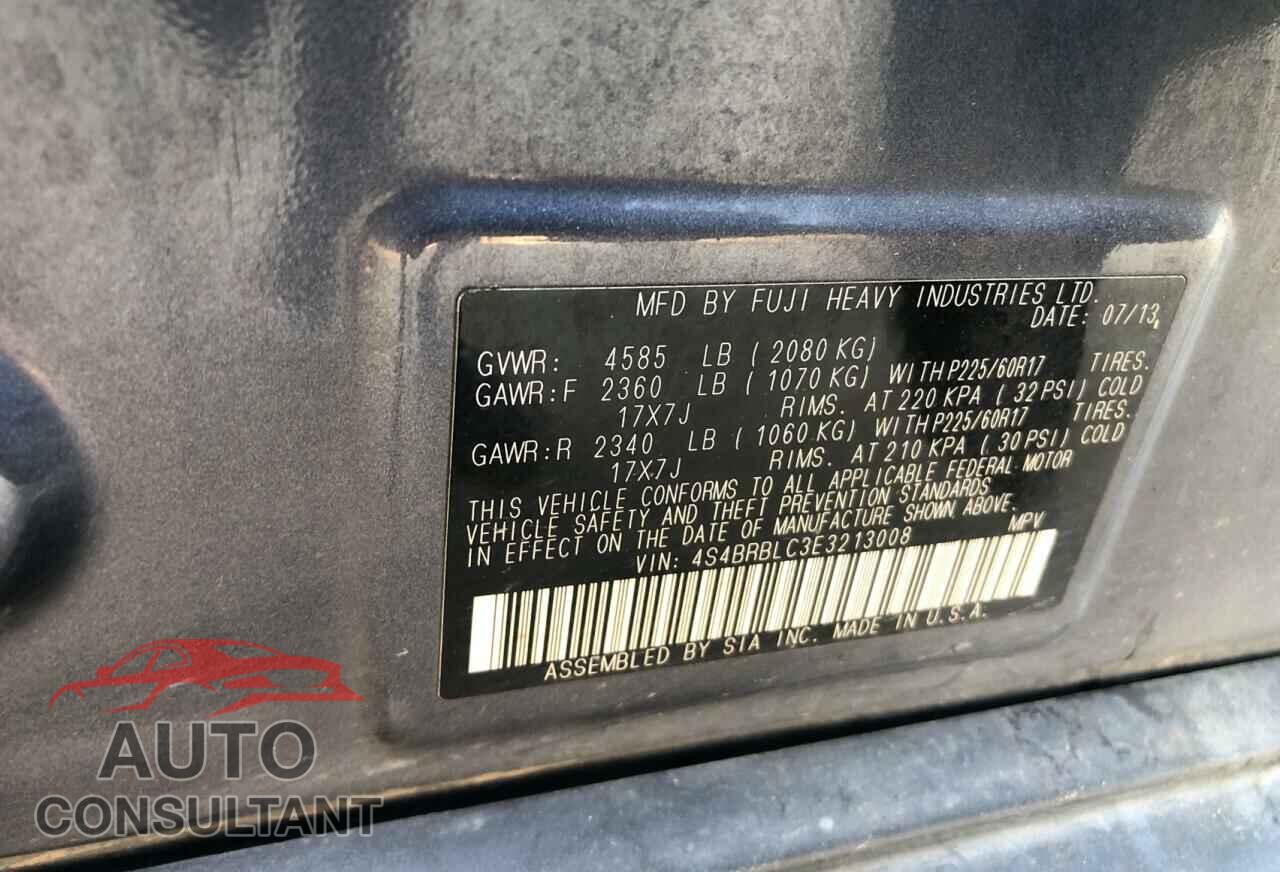 SUBARU OUTBACK 2014 - 4S4BRBLC3E3213008
