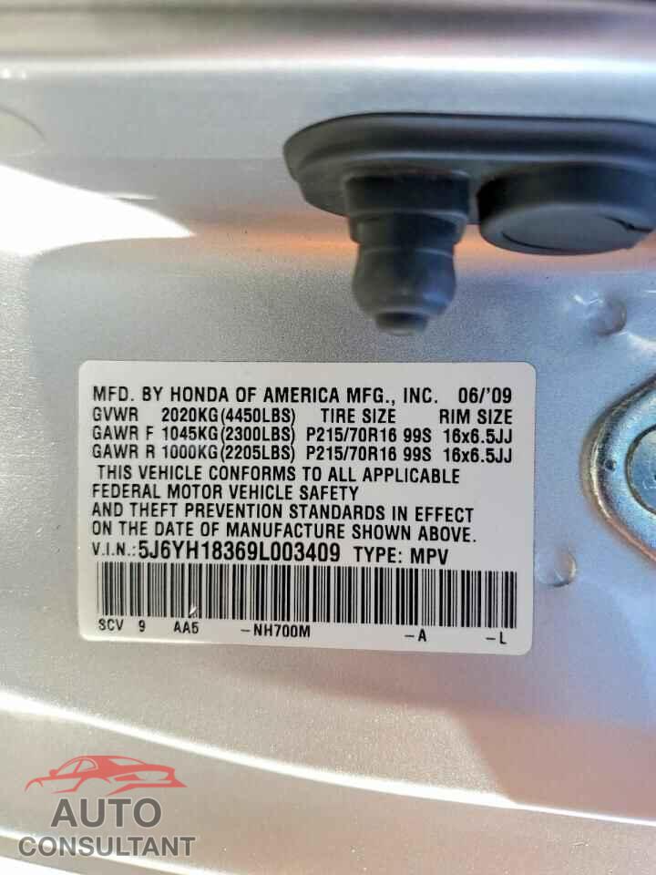 HONDA ELEMENT 2009 - 5J6YH18369L003409