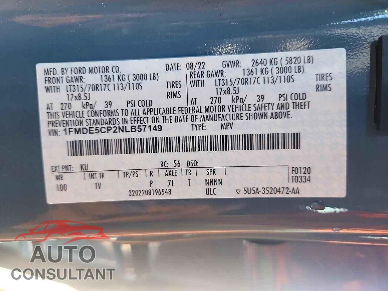 FORD BRONCO 2022 - 1FMDE5CP2NLB57149
