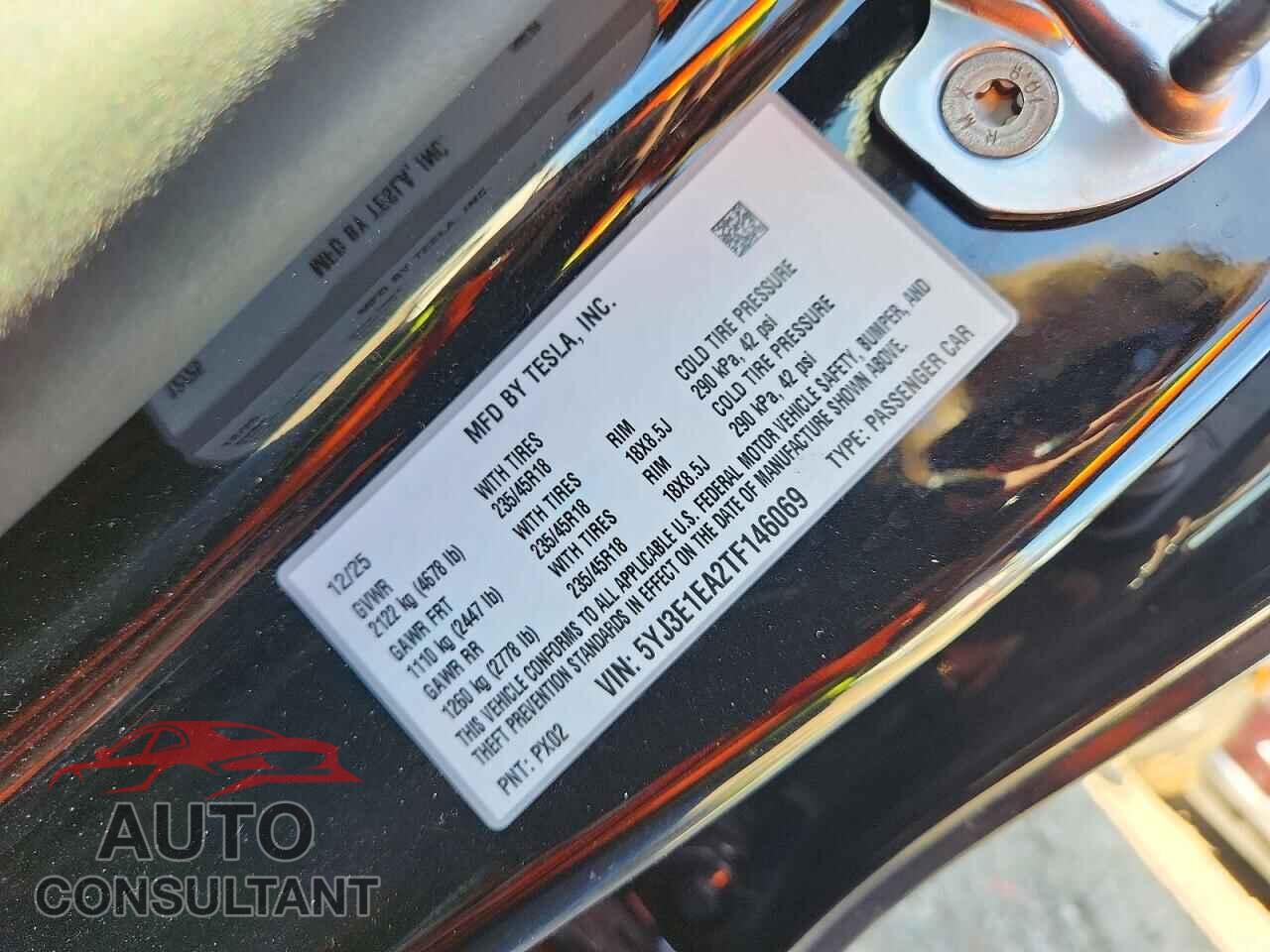 TESLA MODEL 3 2026 - 5YJ3E1EA2TF146069