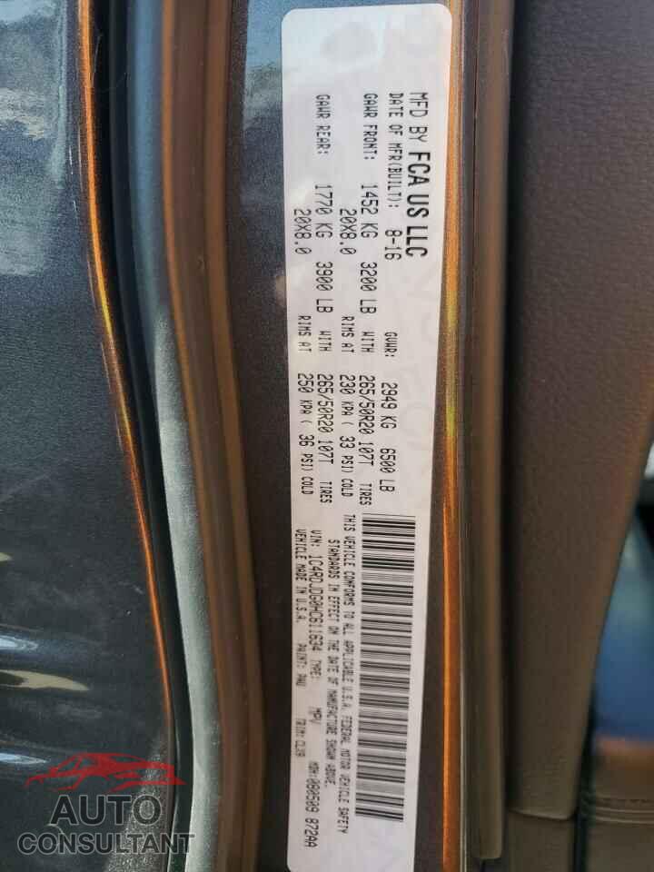 DODGE DURANGO 2017 - 1C4RDJDG0HC611634