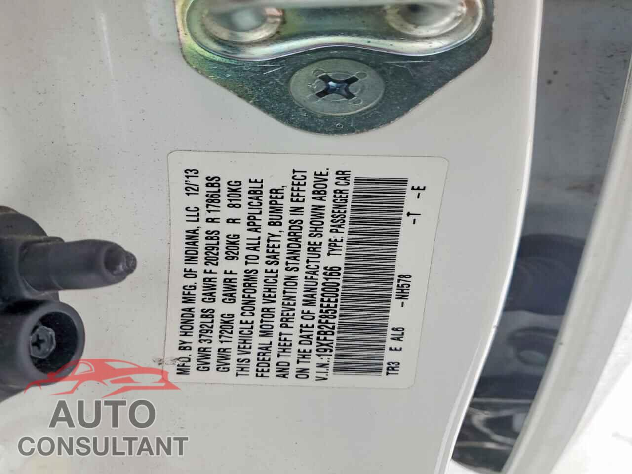 HONDA CIVIC 2014 - 19XFB2F85EE000166