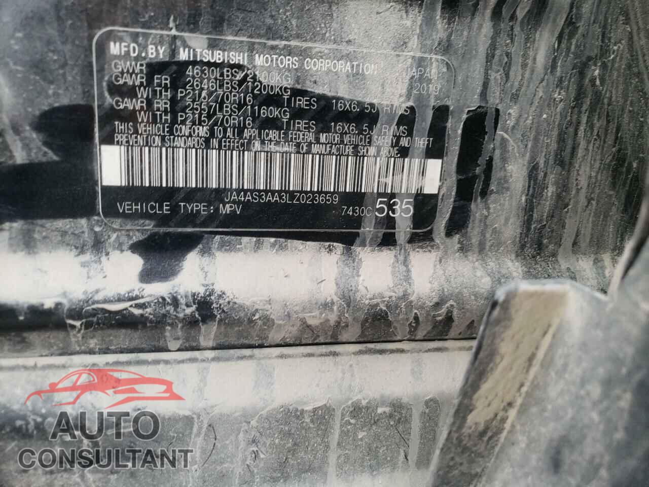 MITSUBISHI ECLIPSE 2020 - JA4AS3AA3LZ023659