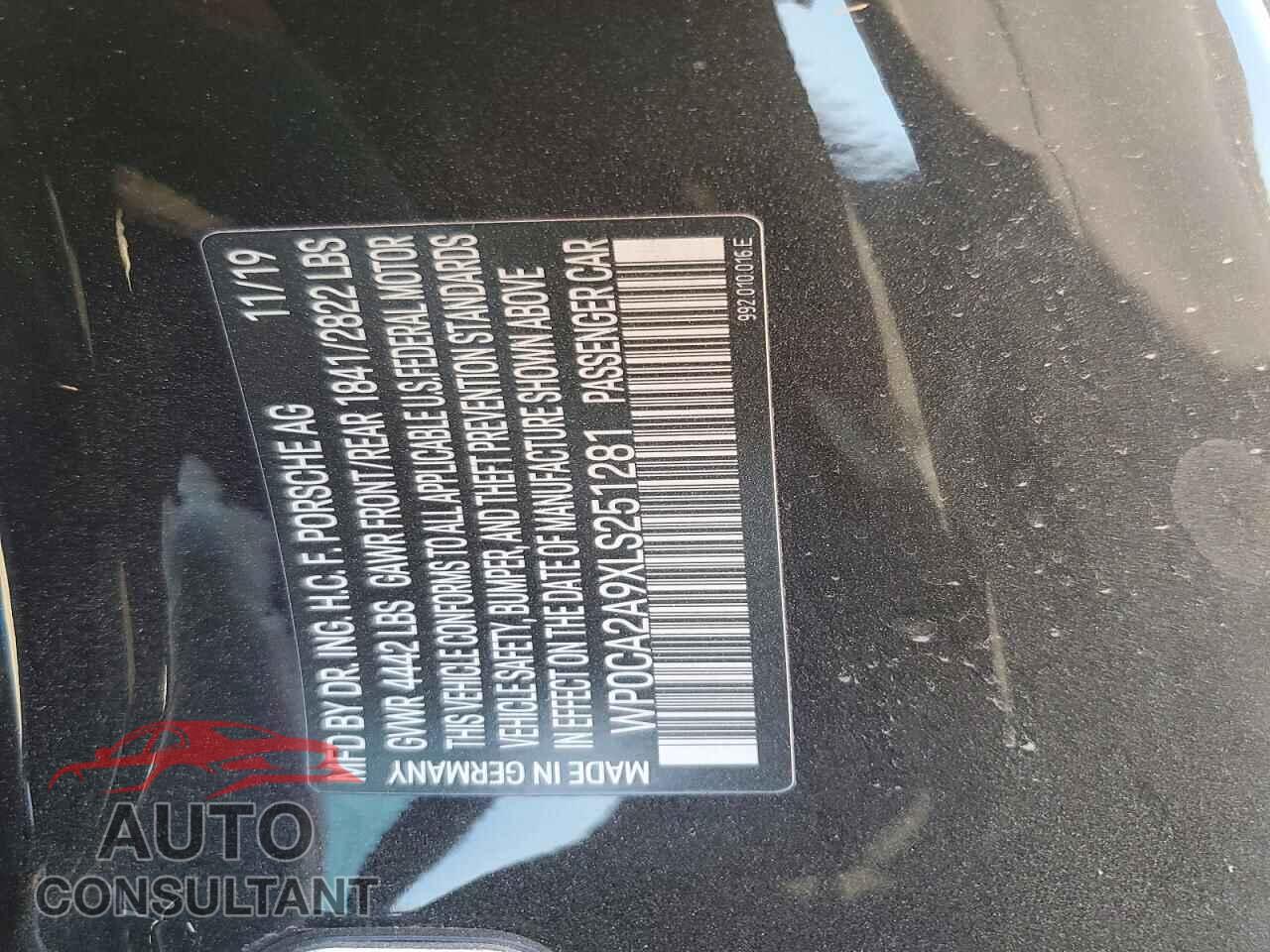 PORSCHE 911 2020 - WP0CA2A9XLS251281