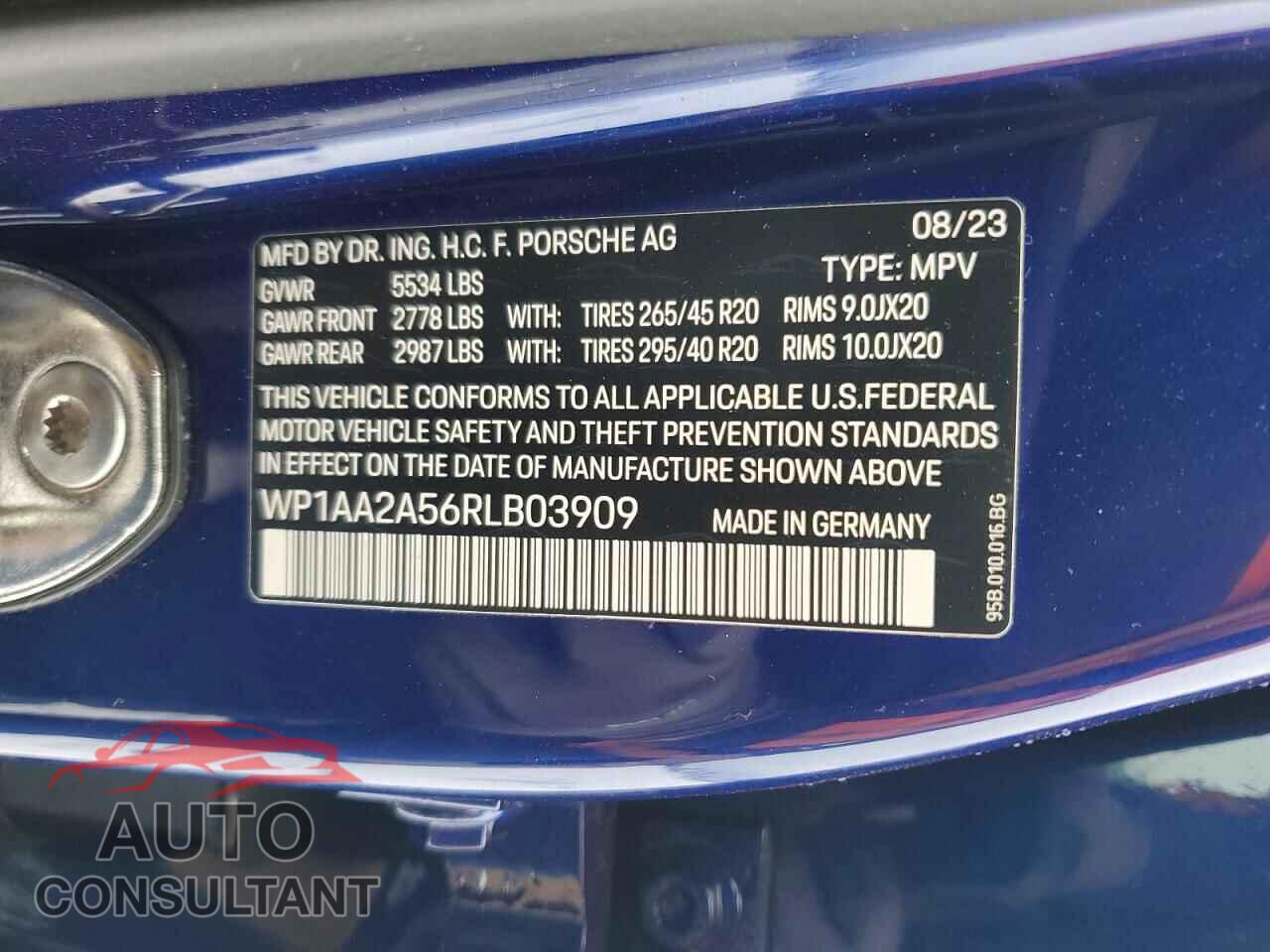 PORSCHE MACAN BASE 2024 - WP1AA2A56RLB03909