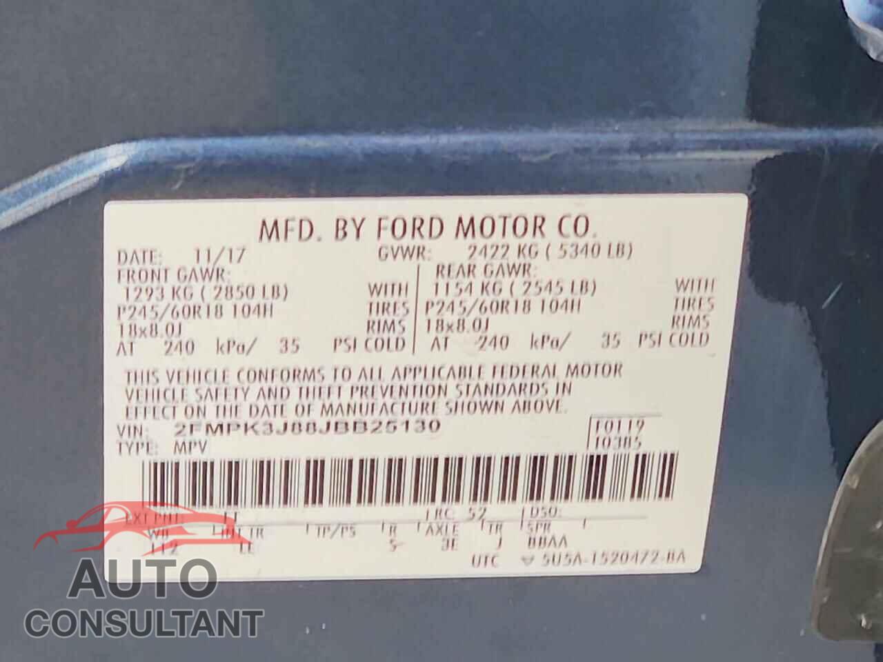 FORD EDGE 2018 - 2FMPK3J88JBB25130