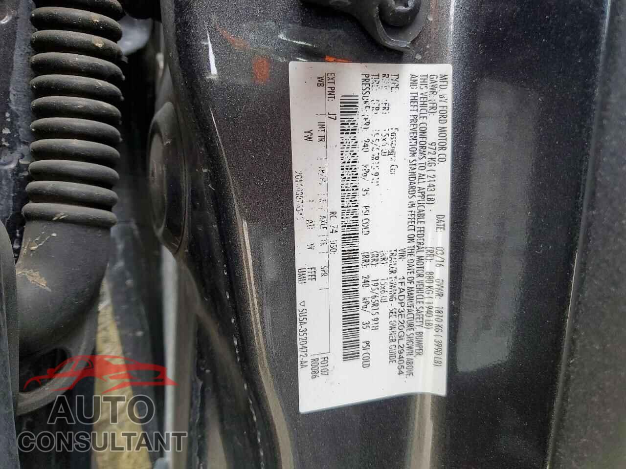 FORD FOCUS 2016 - 1FADP3E20GL294054