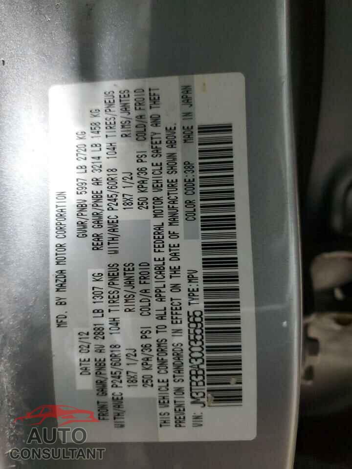 MAZDA CX-9 2012 - JM3TB3BA3C0355965