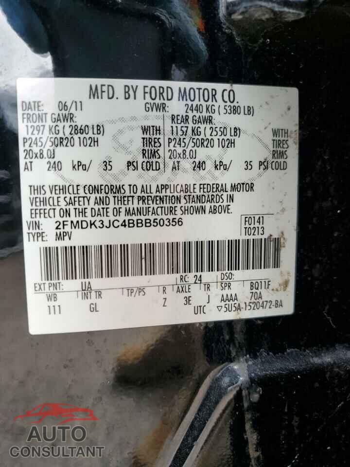 FORD EDGE 2011 - 2FMDK3JC4BBB50356