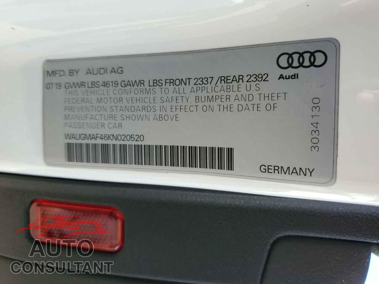 AUDI A4 2019 - WAUGMAF46KN020520