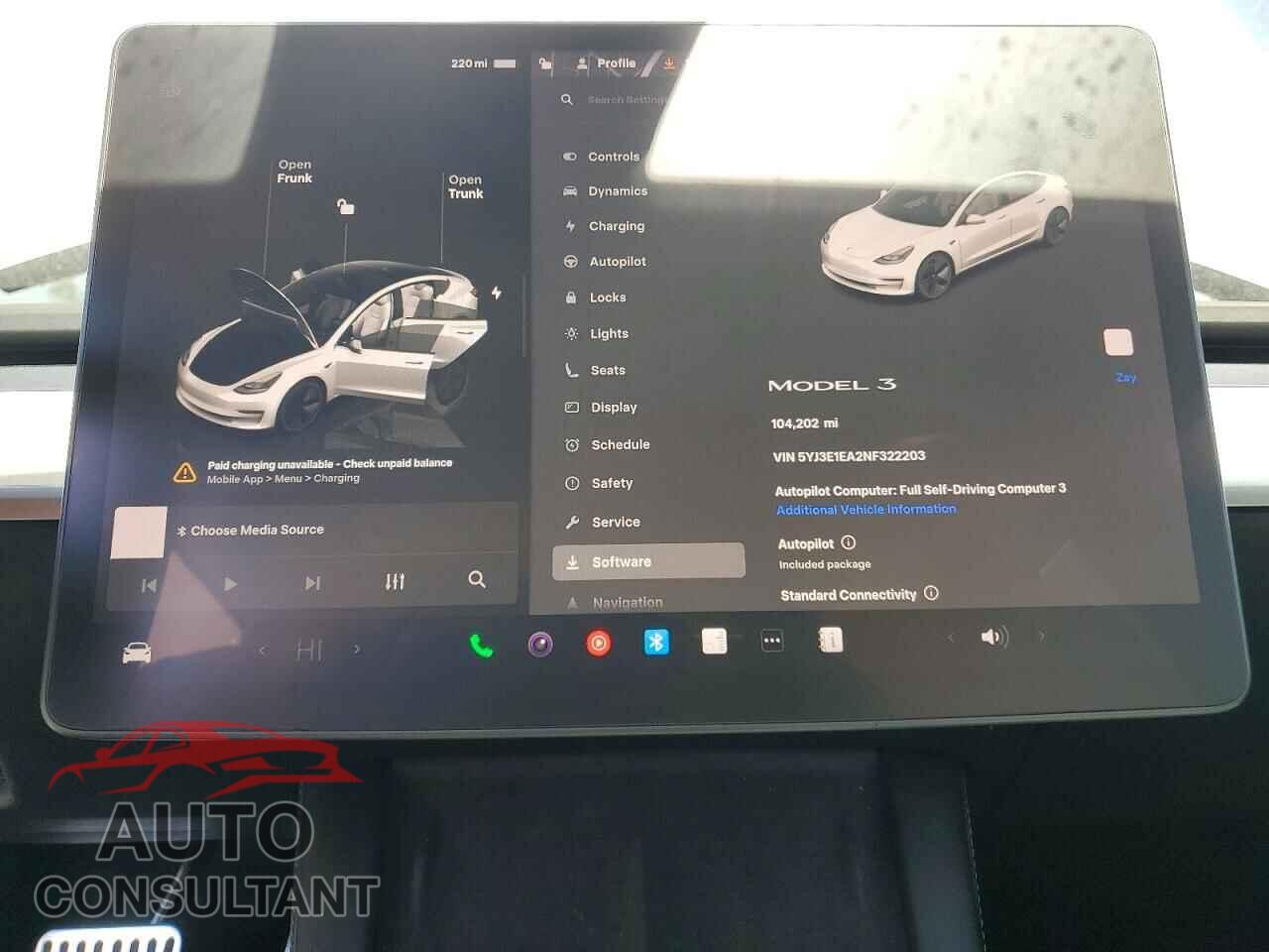 TESLA MODEL 3 2022 - 5YJ3E1EA2NF322203