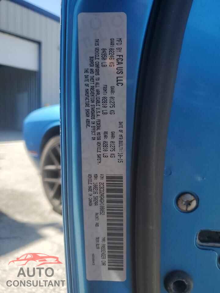 DODGE CHALLENGER 2016 - 2C3CDZAG4GH108052