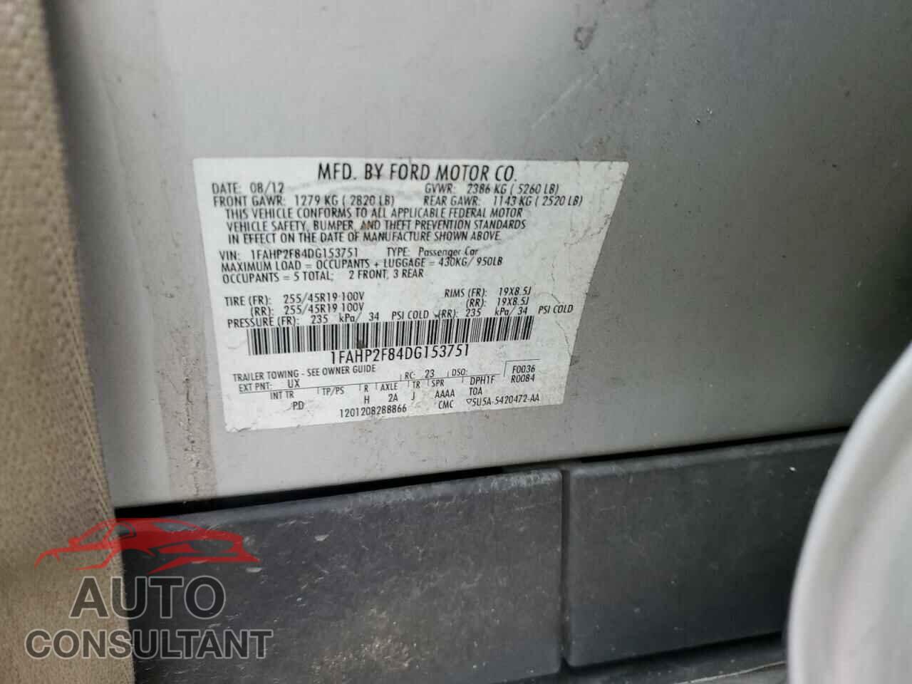 FORD TAURUS 2013 - 1FAHP2F84DG153751