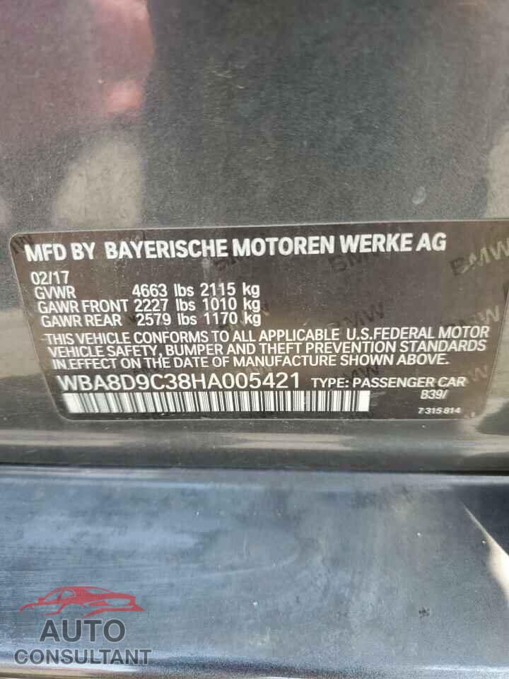 BMW 3 SERIES 2017 - WBA8D9C38HA005421