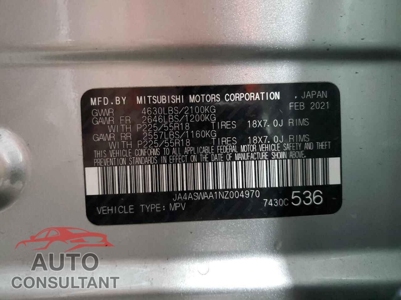 MITSUBISHI ECLIPSE 2022 - JA4ASWAA1NZ004970