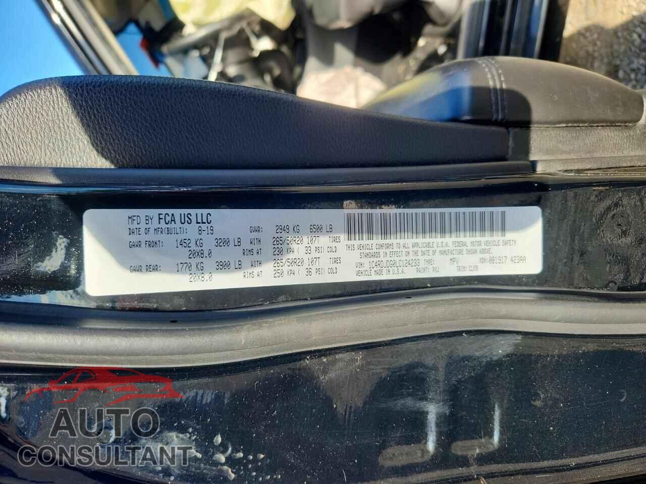 DODGE DURANGO 2020 - 1C4RDJDG0LC124233