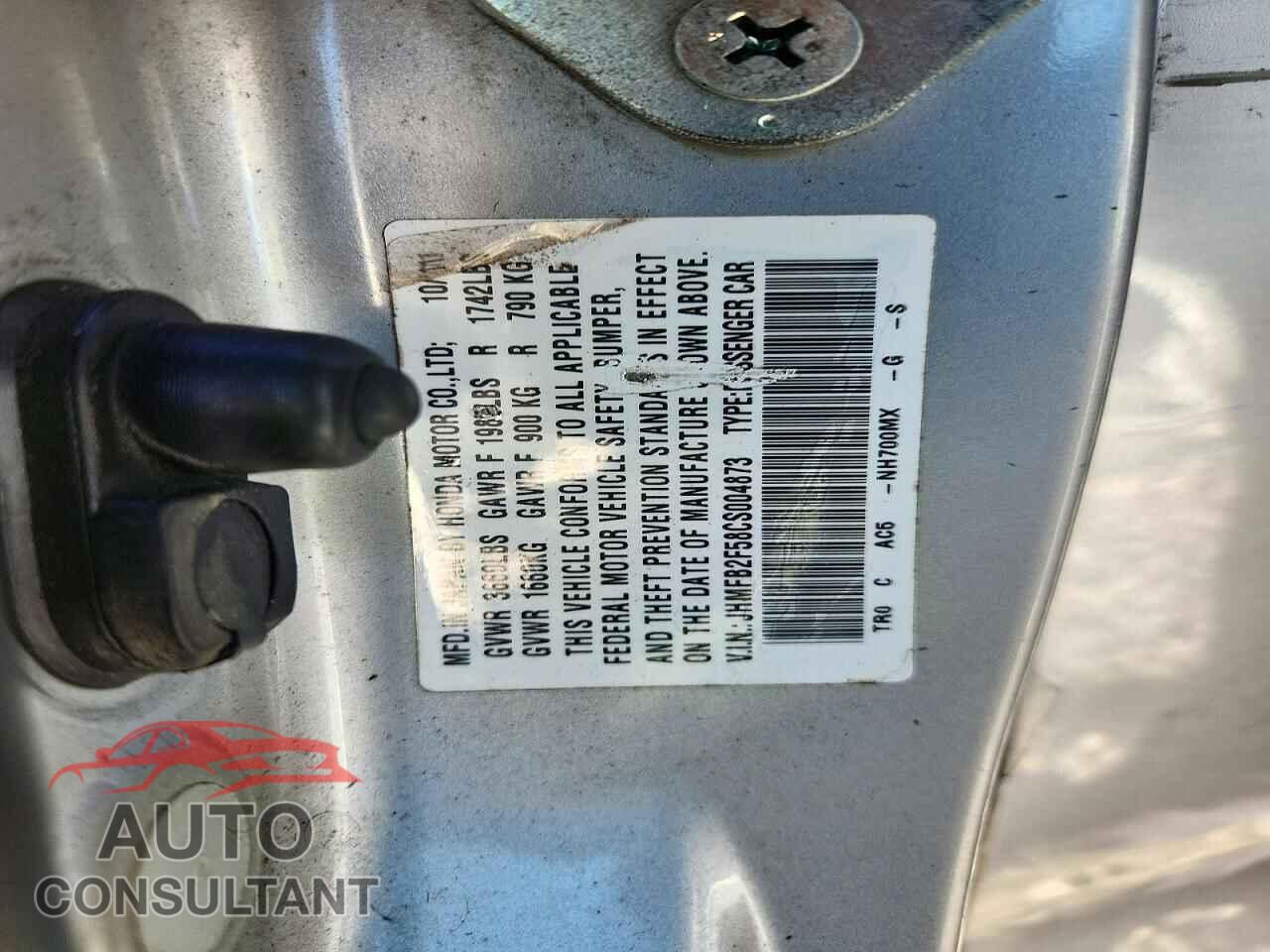 HONDA CIVIC 2012 - JHMFB2F58CS004873