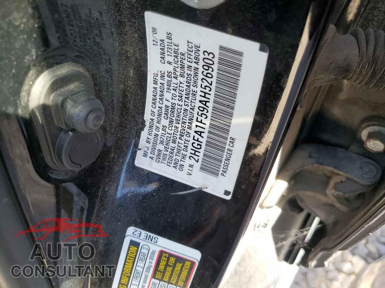 HONDA CIVIC 2010 - 2HGFA1F59AH526903