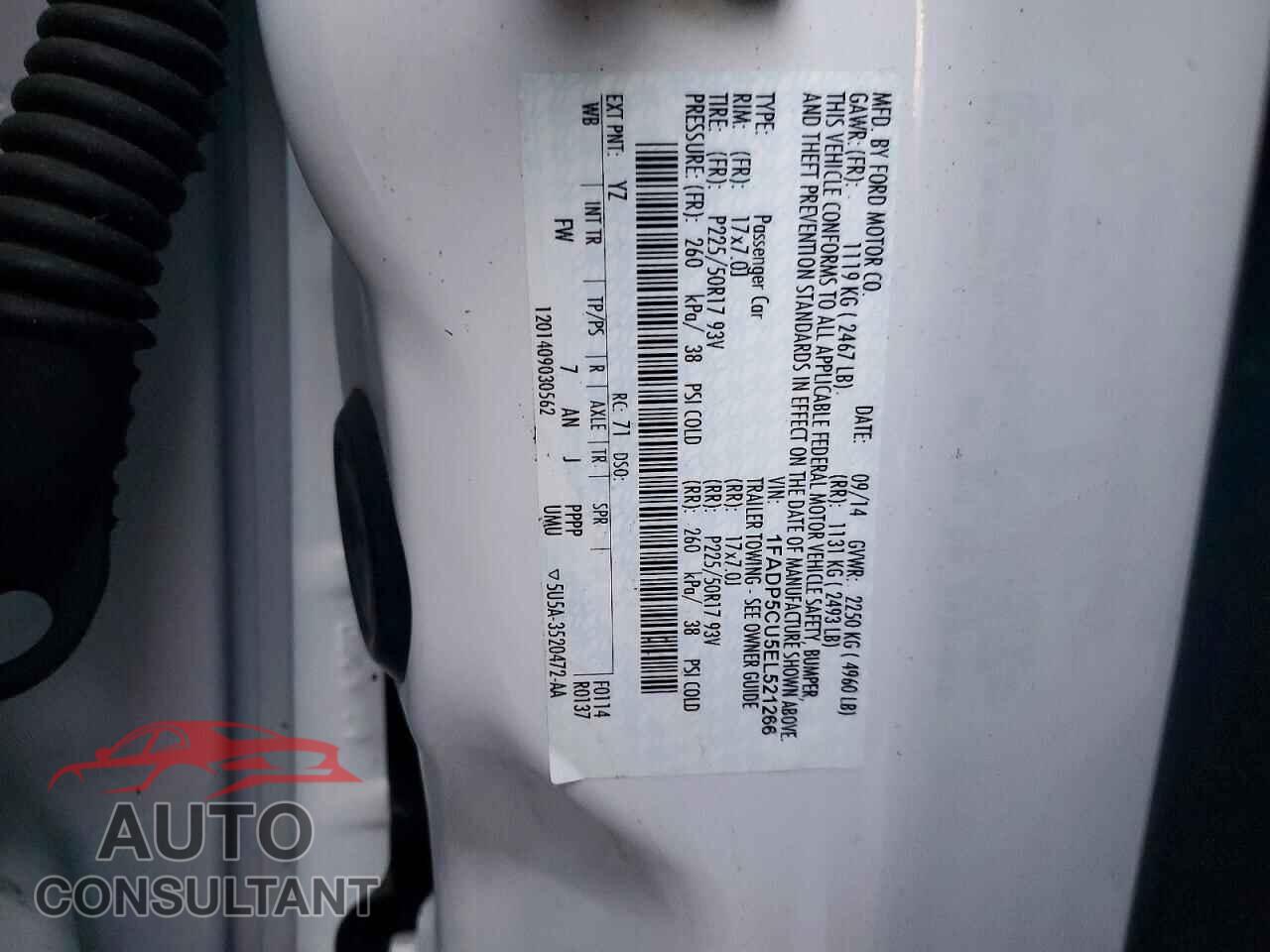 FORD CMAX 2014 - 1FADP5CU5EL521266