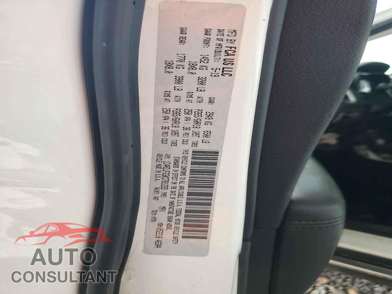 DODGE DURANGO 2019 - 1C4RDJFG3KC781233