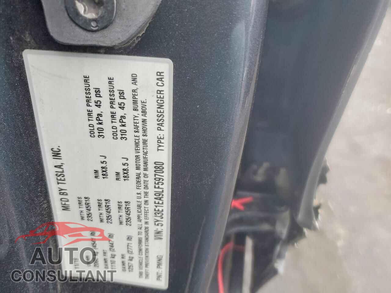 TESLA MODEL 3 2020 - 5YJ3E1EA9LF597080