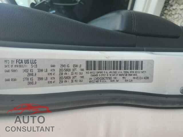 DODGE DURANGO 2019 - 1C4RDHDG9KC797903