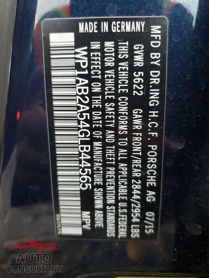 PORSCHE MACAN 2016 - WP1AB2A54GLB44565