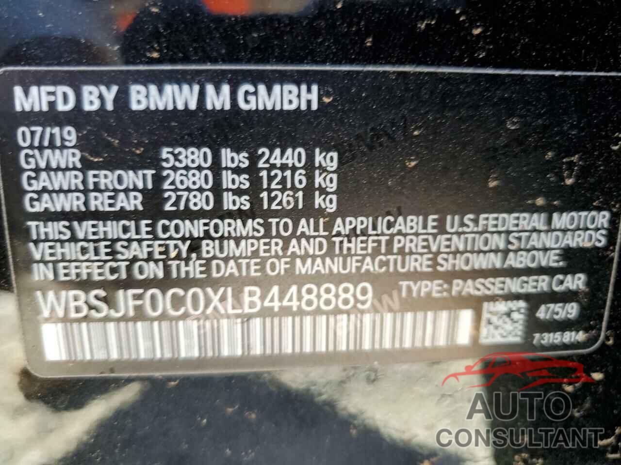 BMW M5 2020 - WBSJF0C0XLB448889