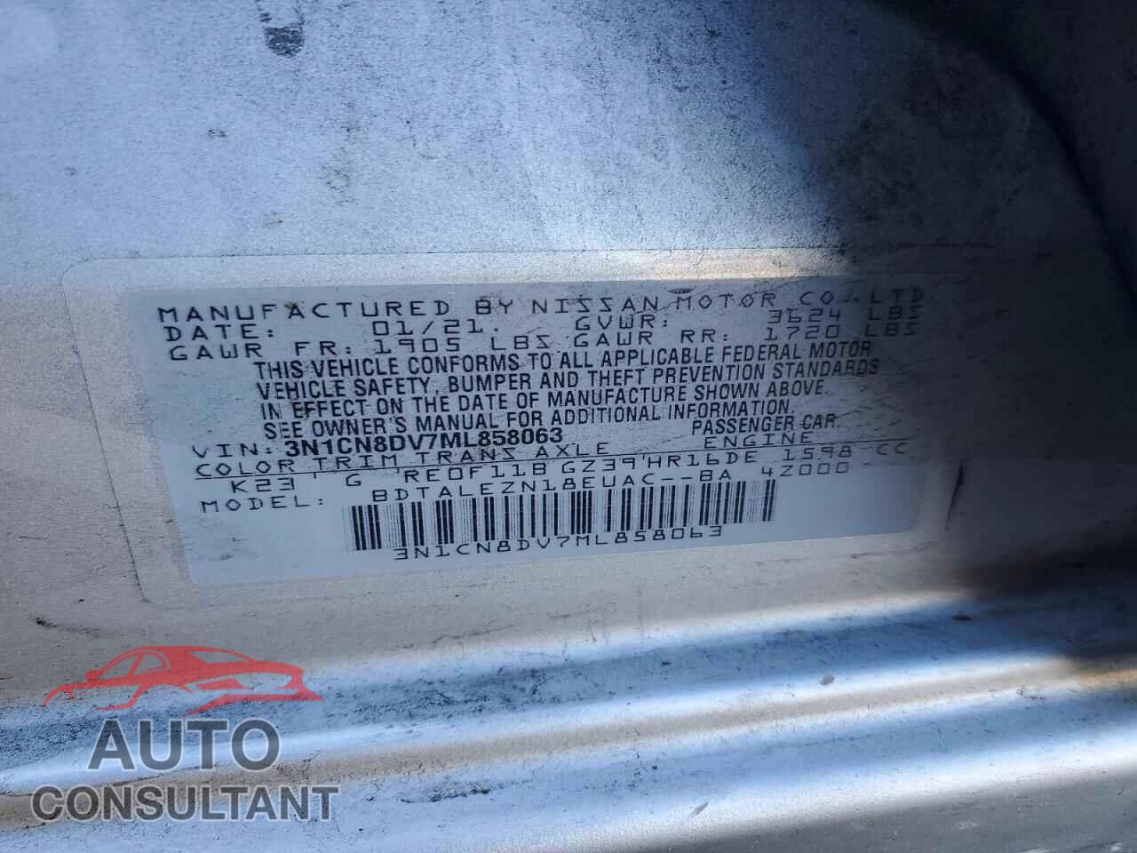 NISSAN VERSA 2021 - 3N1CN8DV7ML858063