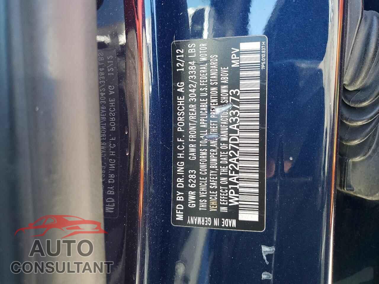 PORSCHE CAYENNE 2013 - WP1AF2A27DLA33773