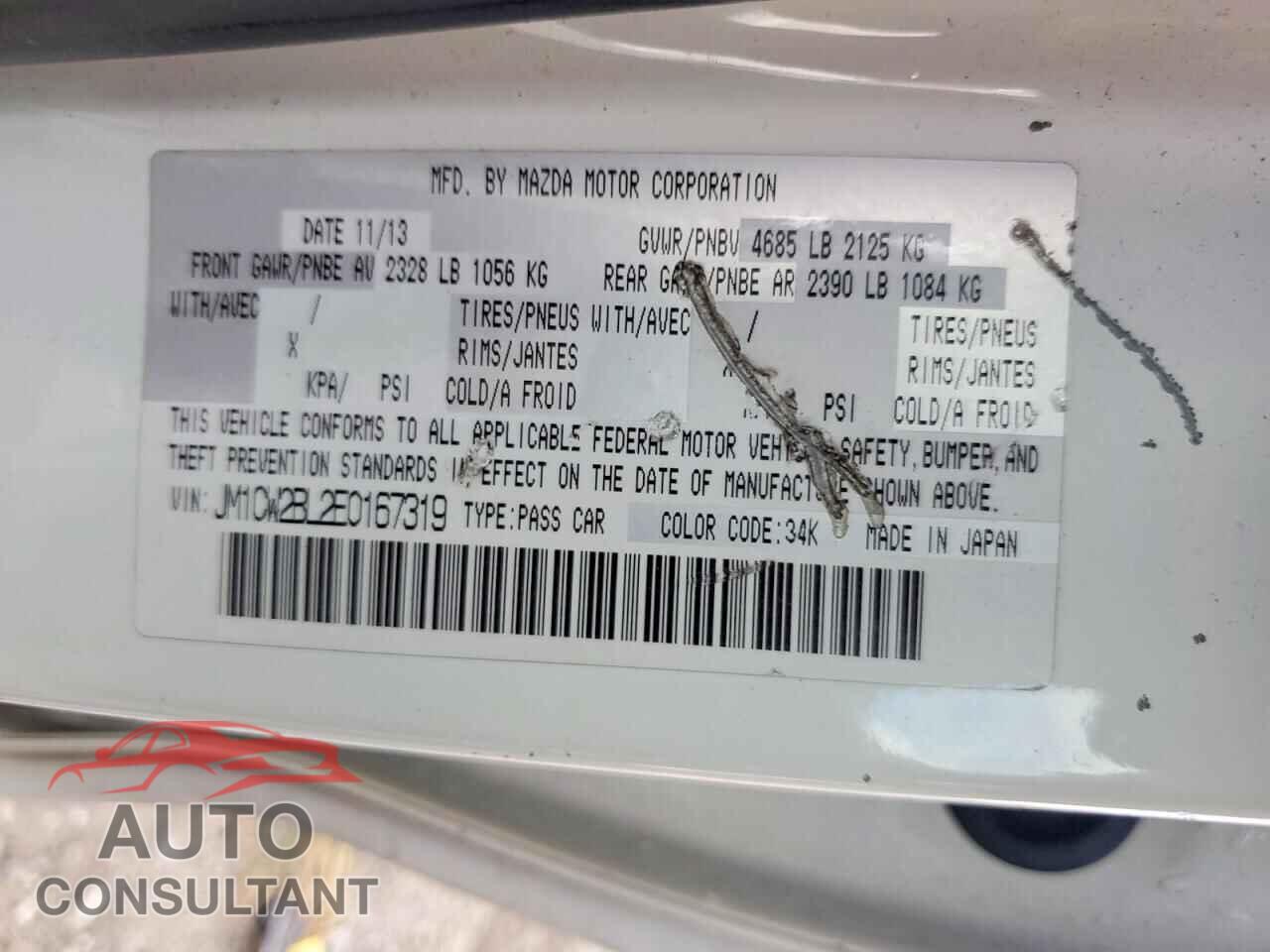 MAZDA 5 2014 - JM1CW2BL2E0167319