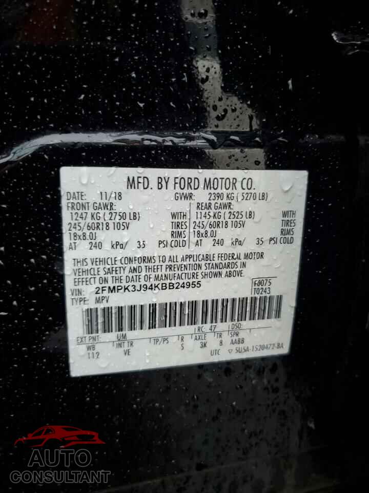 FORD EDGE 2019 - 2FMPK3J94KBB24955