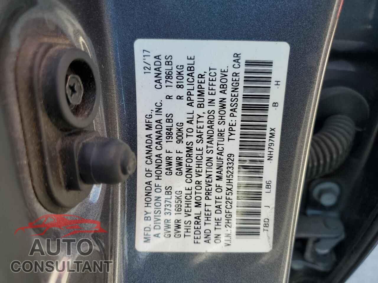 HONDA CIVIC 2018 - 2HGFC2F5XJH523329