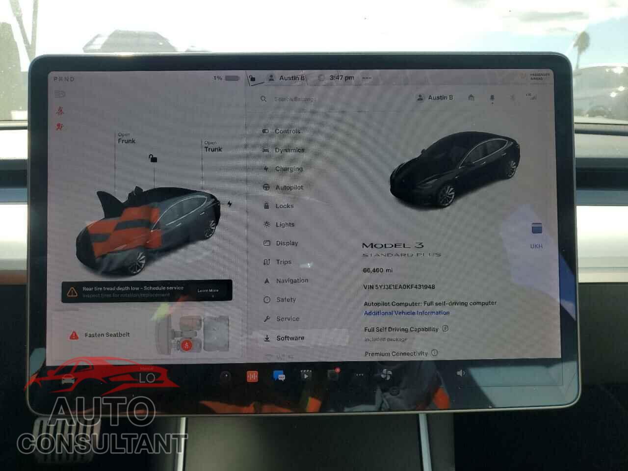 TESLA MODEL 3 2019 - 5YJ3E1EA0KF431948