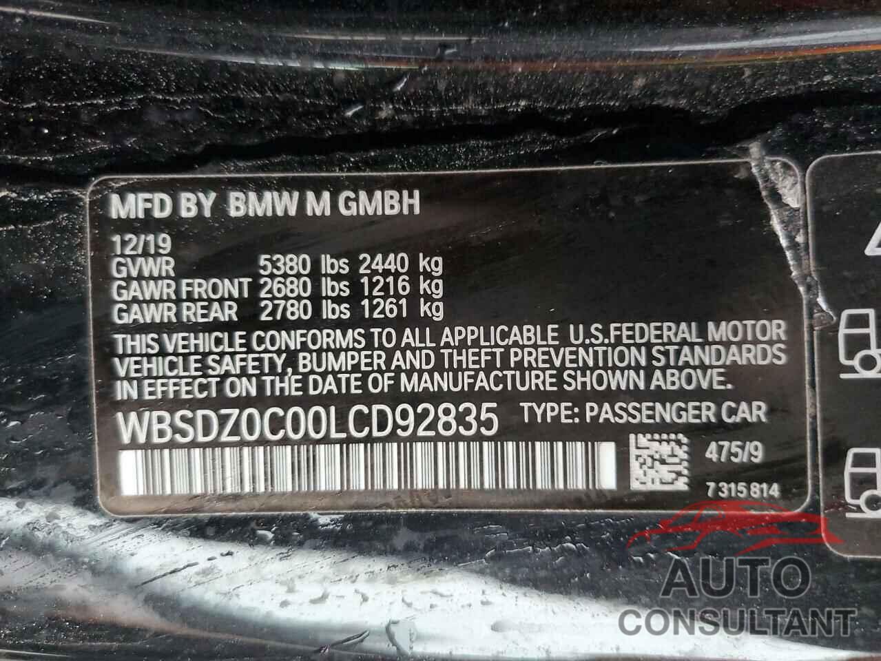BMW M8 2020 - WBSDZ0C00LCD92835