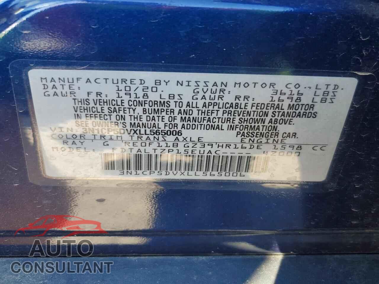 NISSAN KICKS 2020 - 3N1CP5DVXLL565006