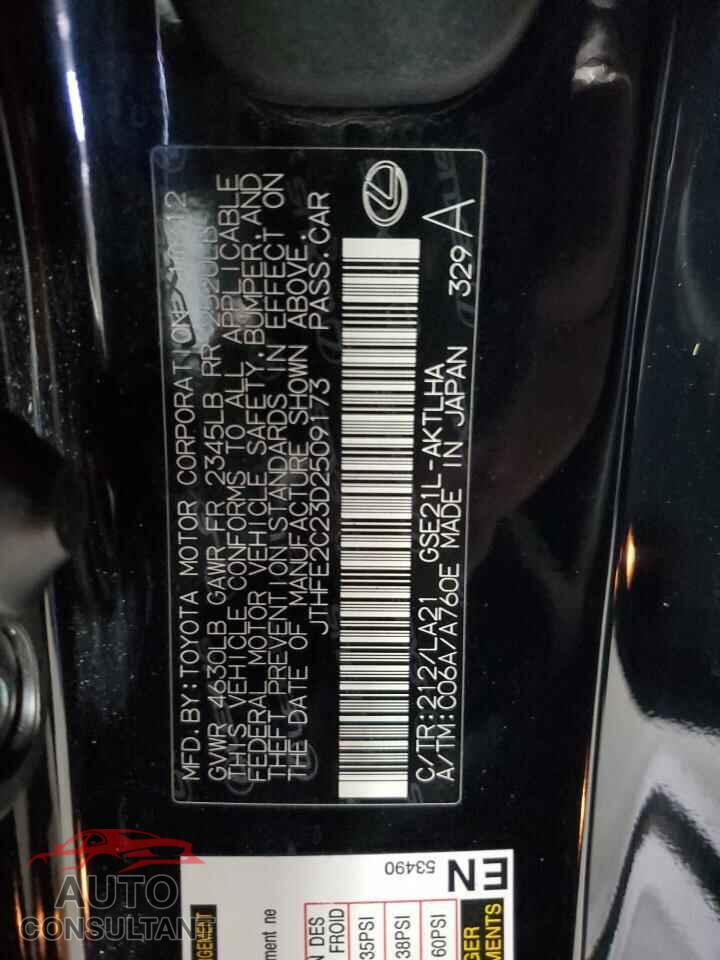 LEXUS IS 2013 - JTHFE2C23D2509173