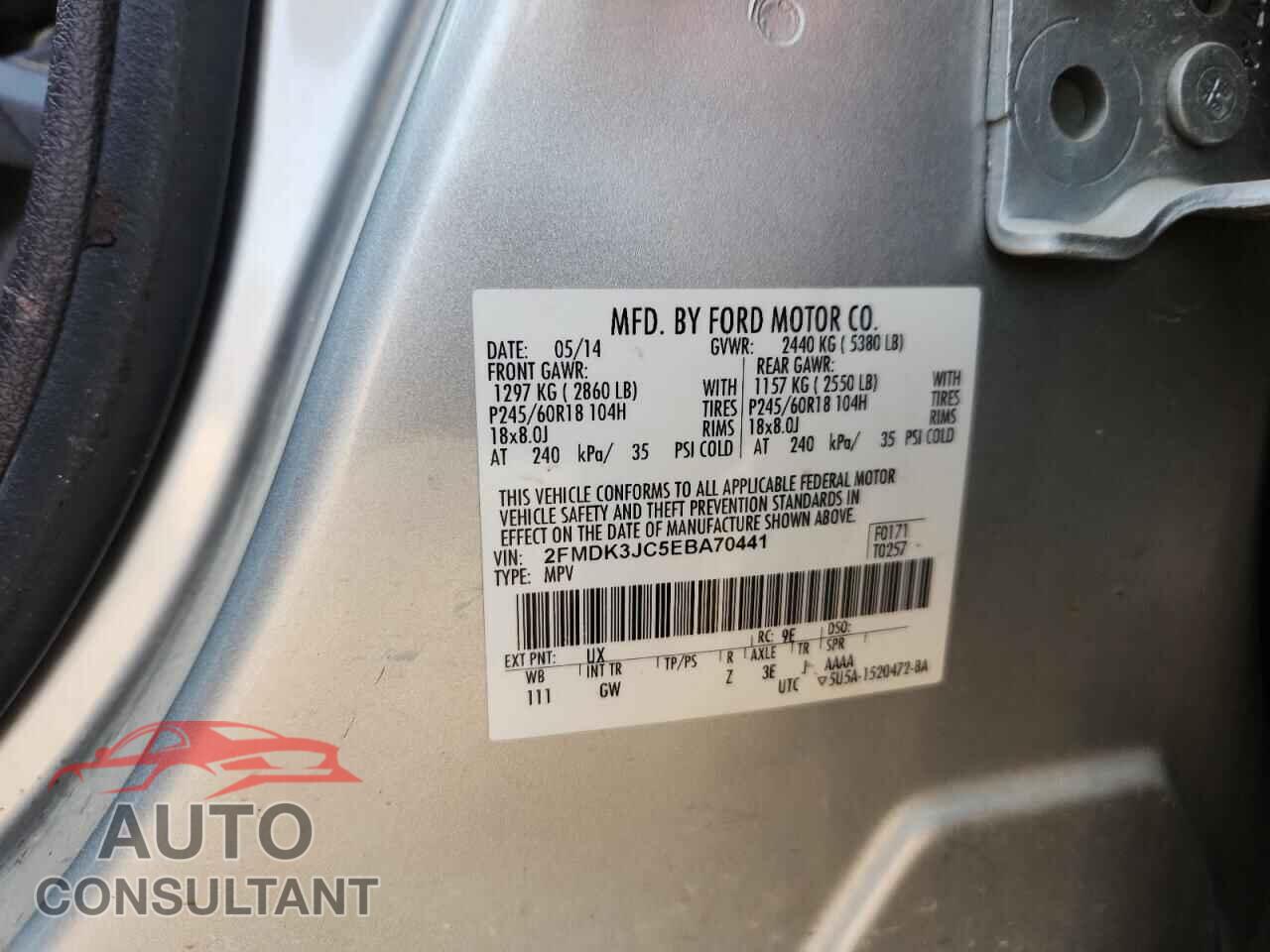 FORD EDGE 2014 - 2FMDK3JC5EBA70441