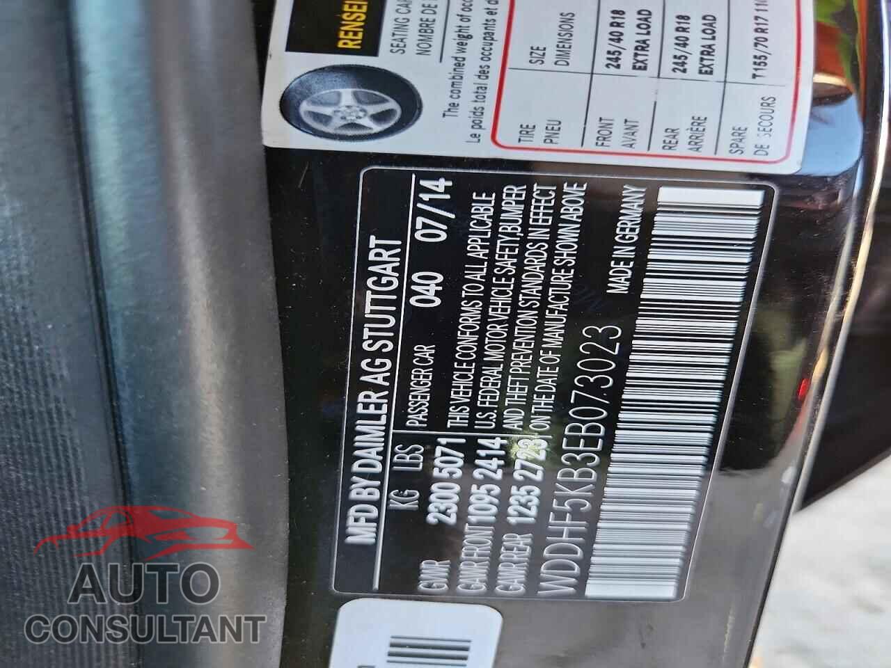 MERCEDES-BENZ E-CLASS 2014 - WDDHF5KB3EB073023