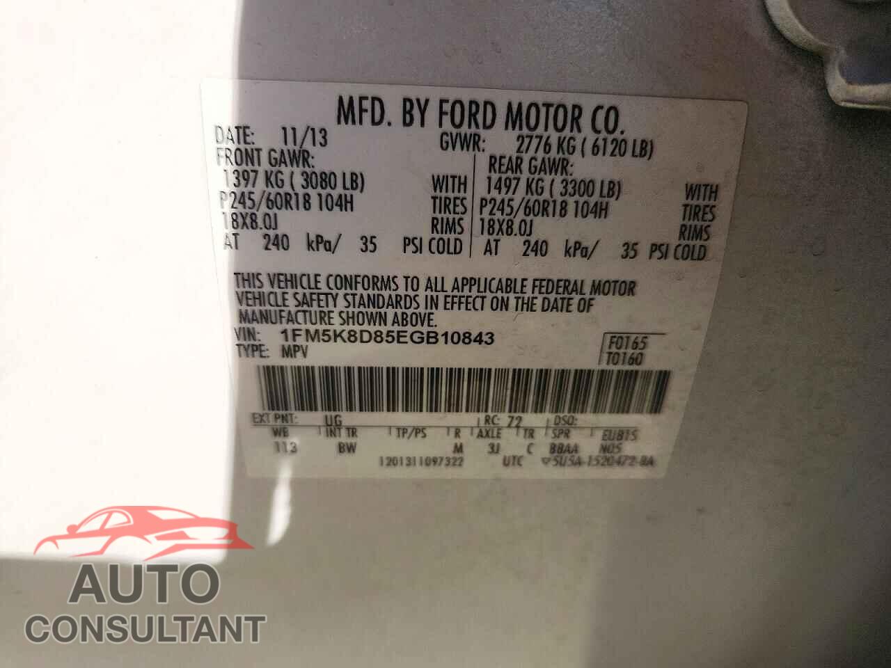 FORD EXPLORER 2014 - 1FM5K8D85EGB10843