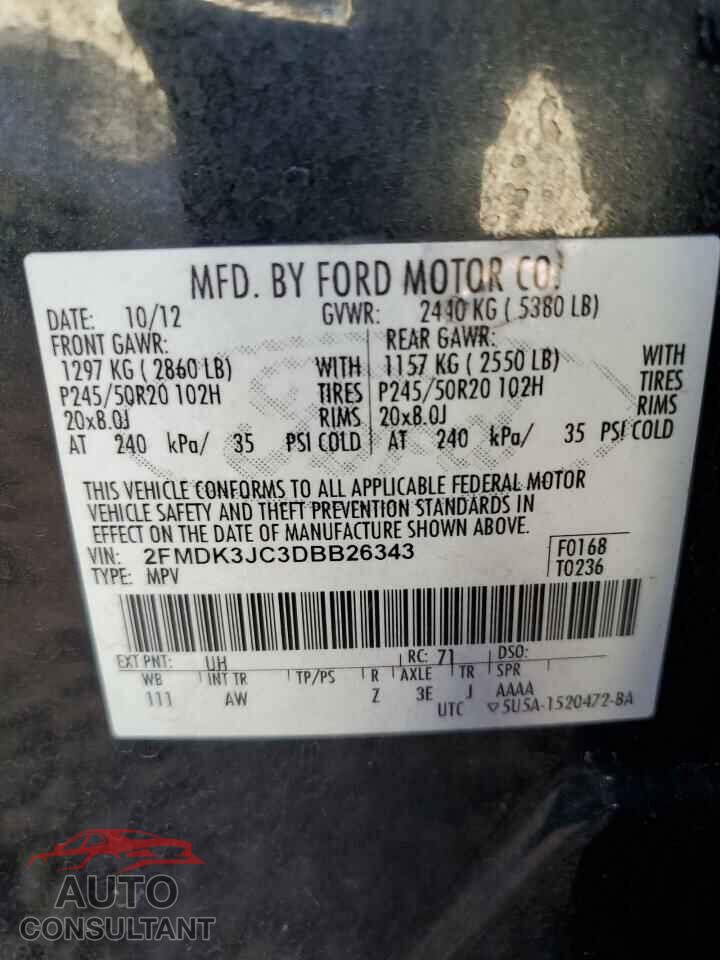 FORD EDGE 2013 - 2FMDK3JC3DBB26343