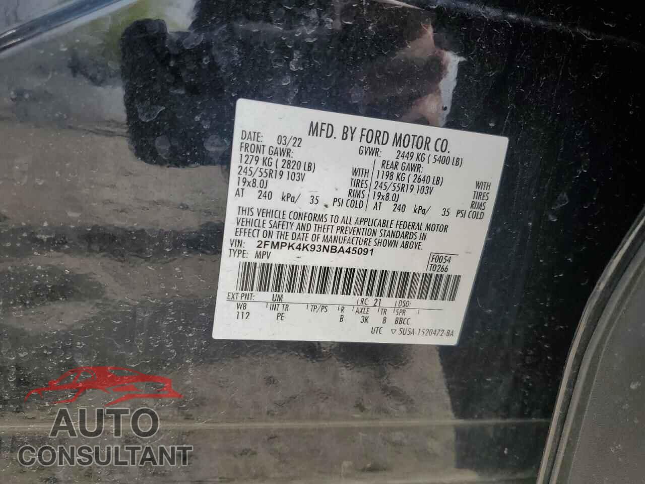 FORD EDGE 2022 - 2FMPK4K93NBA45091