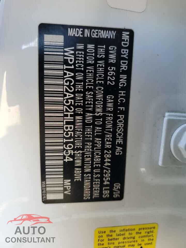 PORSCHE MACAN 2017 - WP1AG2A52HLB51954