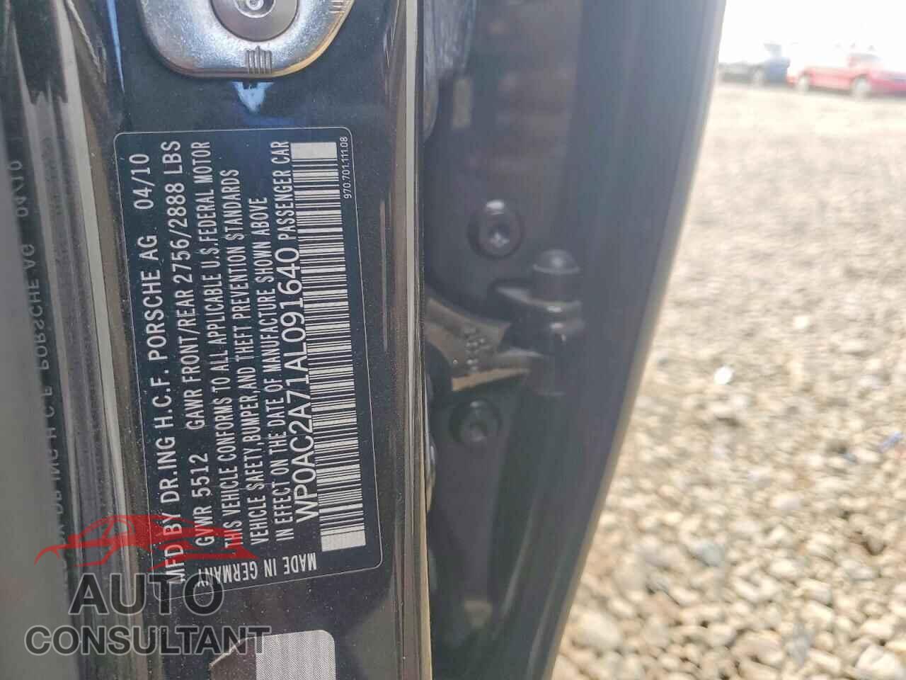 PORSCHE PANAMERA 2010 - WP0AC2A71AL091640