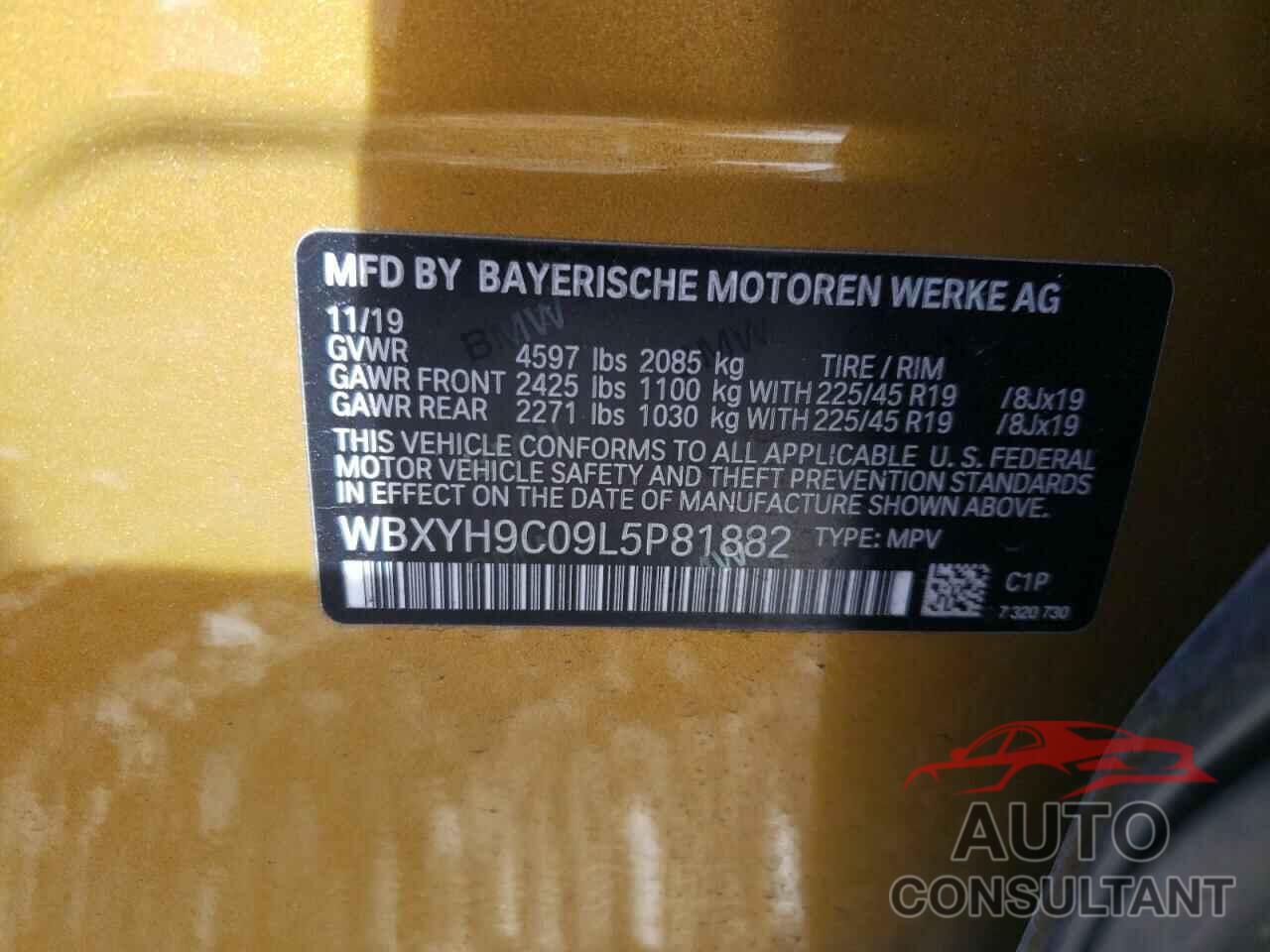BMW X2 2020 - WBXYH9C09L5P81882