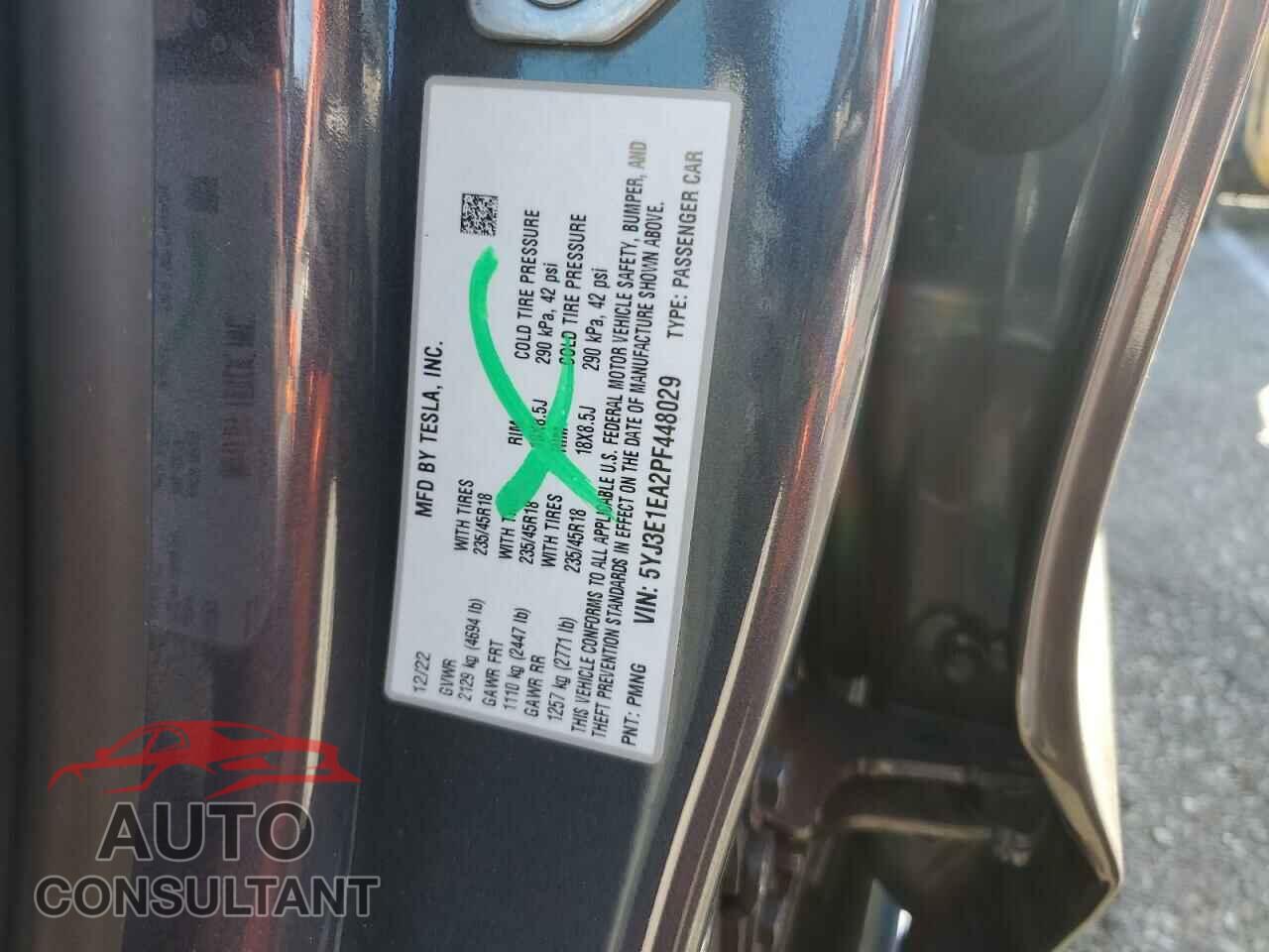 TESLA MODEL 3 2023 - 5YJ3E1EA2PF448029
