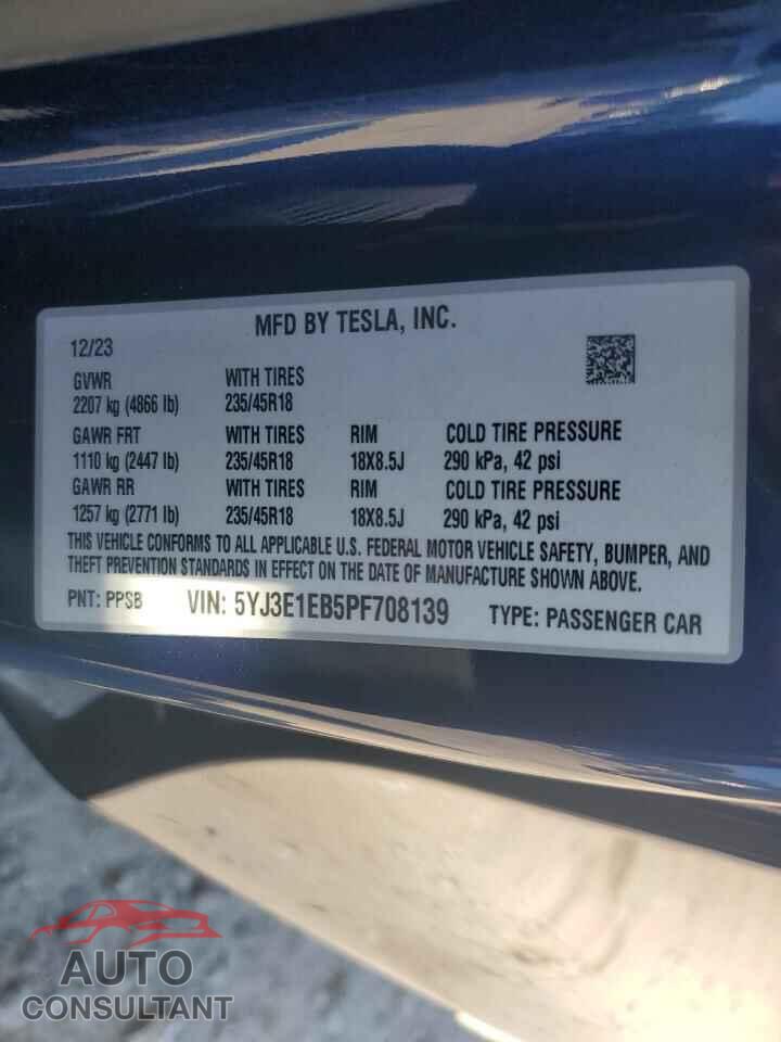TESLA MODEL 3 2023 - 5YJ3E1EB5PF708139