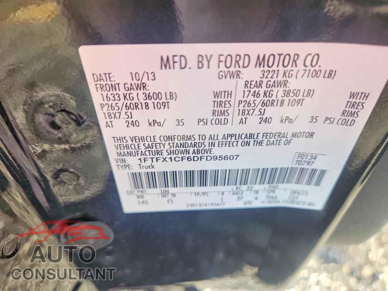 FORD F150 2013 - 1FTFX1CF6DFD95607