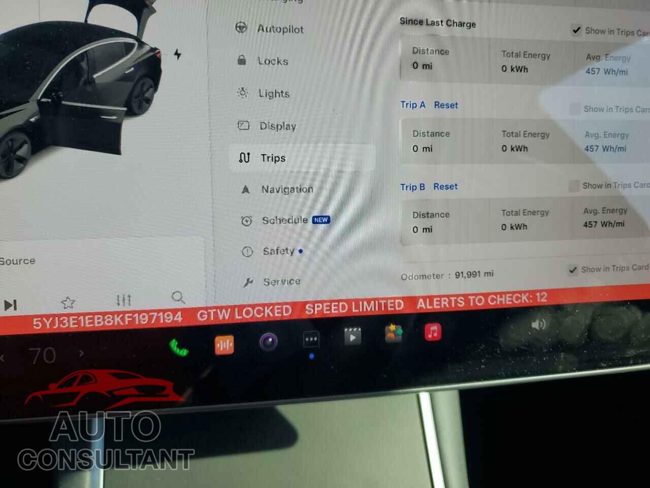 TESLA MODEL 3 2019 - 5YJ3E1EB8KF197194